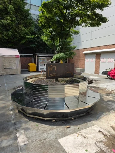 [스테인레스 원형벤치] 고객휴게공간 리뉴얼