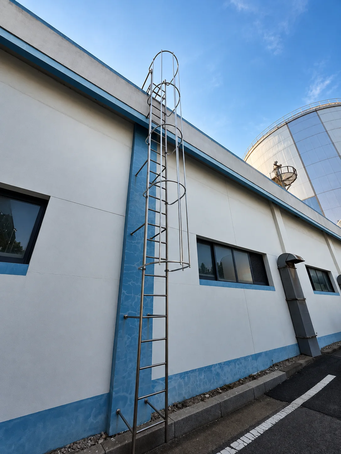 수직사다리 맞춤 안전망 설치｜건물외벽사다리 방호울 제작 사례